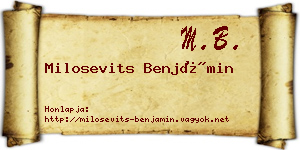 Milosevits Benjámin névjegykártya